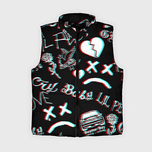 Женский жилет Lil Peep logo glitch / 3D-Светло-серый – фото 1