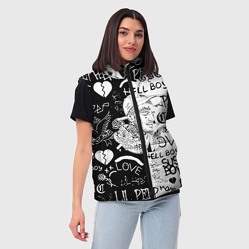 Женский жилет Lii Peep pattern rap / 3D-Светло-серый – фото 3