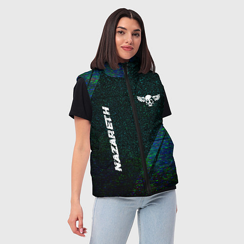 Женский жилет Nazareth glitch blue / 3D-Черный – фото 3