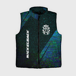 Женский жилет Nickelback glitch blue, цвет: 3D-черный