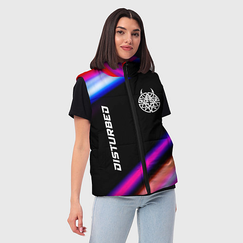 Женский жилет Disturbed neon rock lights / 3D-Черный – фото 3