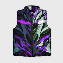 Женский жилет Хаотичная чёрно-фиолетово абстракция