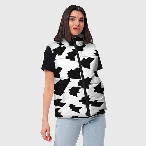 Женский жилет Чётные пятна на белом фоне - минимализм / 3D-Красный – фото 3