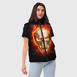 Женский жилет Лучший пылающий череп, цвет: 3D-черный — фото 2