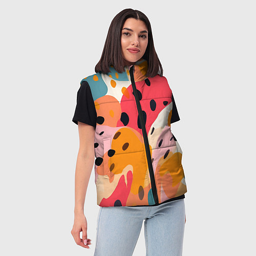Женский жилет Яркие пятна / 3D-Красный – фото 3