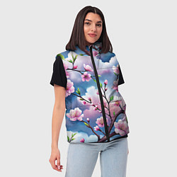 Женский жилет Облака цветов сакуры, цвет: 3D-красный — фото 2