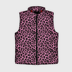 Женский жилет Шкура леопарда в черно розовую текстуру, цвет: 3D-красный
