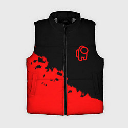 Женский жилет Among us красные краски, цвет: 3D-светло-серый