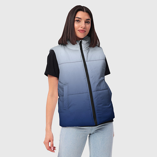 Женский жилет Бело синий градиент / 3D-Красный – фото 3