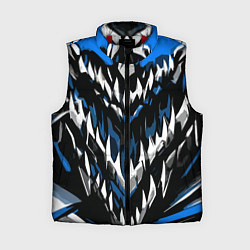 Женский жилет Абстрактные бело-синие шипы