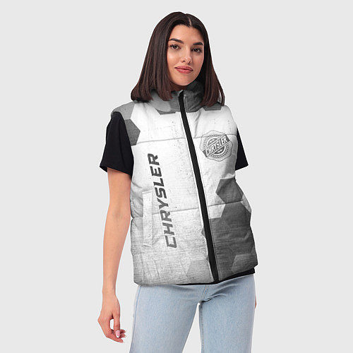Женский жилет Chrysler - white gradient вертикально / 3D-Черный – фото 3