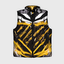 Женский жилет Yellow and white abstraction on a black background, цвет: 3D-черный