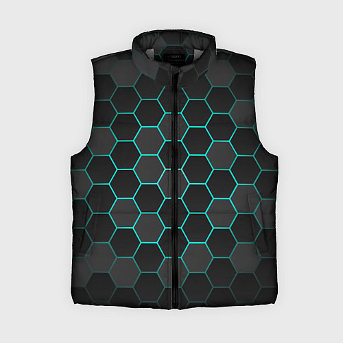 Женский жилет Геометрия сотовой брони / 3D-Светло-серый – фото 1