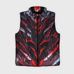 Женский жилет Красные адские полосы на чёрном фоне