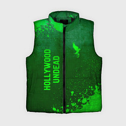 Женский жилет Hollywood Undead - green gradient вертикально, цвет: 3D-черный