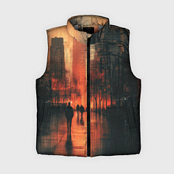 Женский жилет Осенний городской вечер, цвет: 3D-светло-серый
