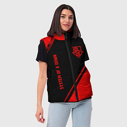 Женский жилет System of a Down - red gradient вертикально, цвет: 3D-черный — фото 2