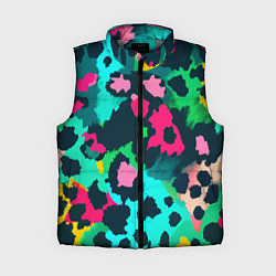 Женский жилет Кислотный зеленый леопардовый камуфляж, цвет: 3D-светло-серый