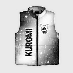 Женский жилет Kuromi glitch на светлом фоне вертикально, цвет: 3D-черный