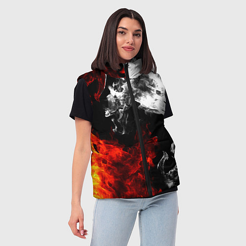 Женский жилет Битва дыма и огня / 3D-Черный – фото 3