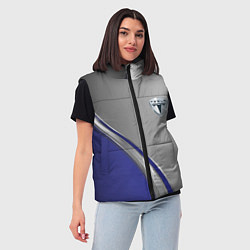 Женский жилет Tesla abstraction auto, цвет: 3D-светло-серый — фото 2