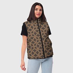 Женский жилет Геометрический узор коричневый, цвет: 3D-красный — фото 2
