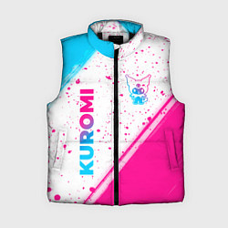 Женский жилет Kuromi neon gradient style вертикально, цвет: 3D-черный