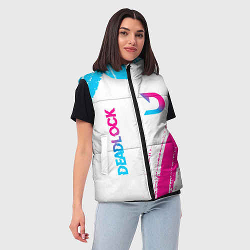 Женский жилет Deadlock neon gradient style вертикально / 3D-Черный – фото 3