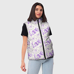 Женский жилет Паттерн с надписями Love и сердцами, цвет: 3D-красный — фото 2