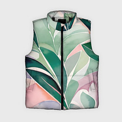 Женский жилет Листья акварель