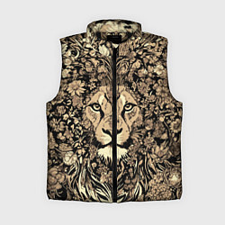 Женский жилет Лев среди узоров из цветов