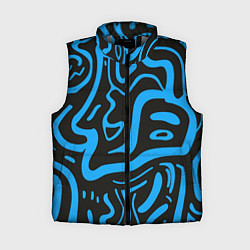 Женский жилет Хаотичные синие полосы, цвет: 3D-светло-серый