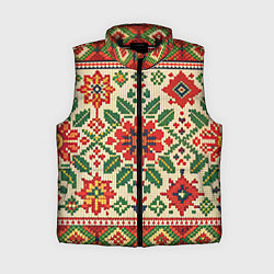 Женский жилет Славянский узор и орнамент, цвет: 3D-черный
