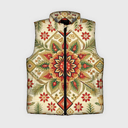 Женский жилет Русские классические узоры и орнамент, цвет: 3D-светло-серый