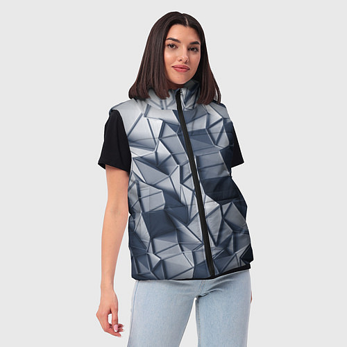 Женский жилет Геометрические грани / 3D-Черный – фото 3
