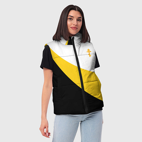 Женский жилет Сокрушу пред ним врагов его малый желтый крест Ник / 3D-Светло-серый – фото 3
