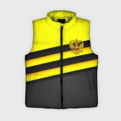 Женский жилет Герб РФ геометрия линии, цвет: 3D-светло-серый