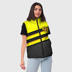 Женский жилет Герб РФ геометрия линии, цвет: 3D-светло-серый — фото 2