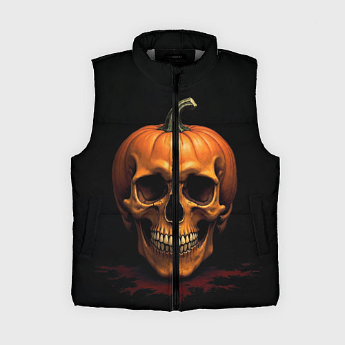 Женский жилет Череп-тыква для Хэллоуина / 3D-Светло-серый – фото 1