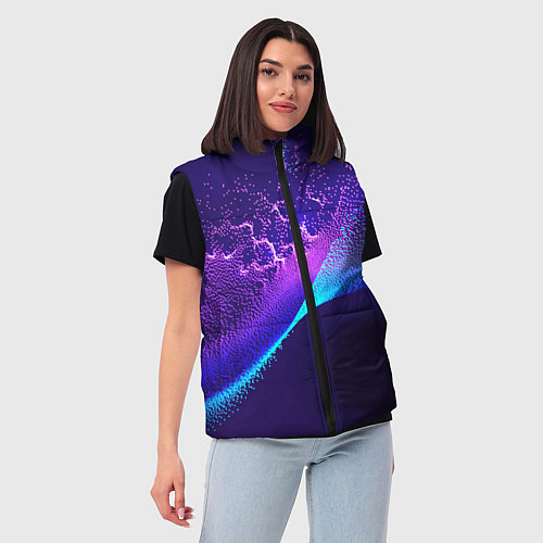 Женский жилет Неоновые краски всплеск / 3D-Светло-серый – фото 3