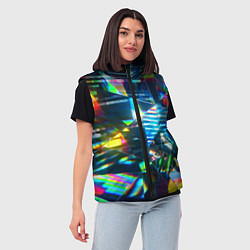 Женский жилет Глитч эффект на стекле, цвет: 3D-красный — фото 2