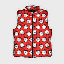 Женский жилет Будильник паттерн, цвет: 3D-красный
