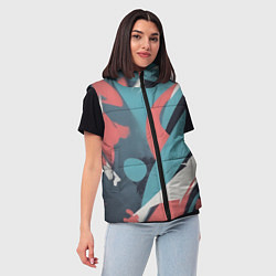 Женский жилет Граффити в пастельных тонах абстракция, цвет: 3D-черный — фото 2
