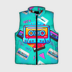 Женский жилет Кассеты и надпись 90s