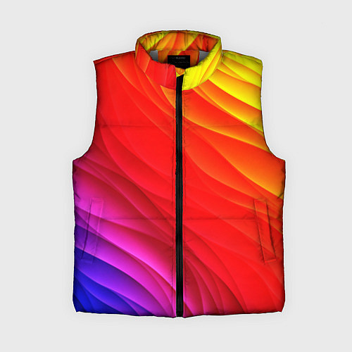 Женский жилет Абстрактные волны текстура / 3D-Светло-серый – фото 1