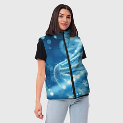 Женский жилет Днк в синем свечении, цвет: 3D-черный — фото 2