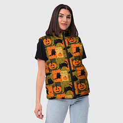 Женский жилет Хэллоуин мозаика, цвет: 3D-черный — фото 2