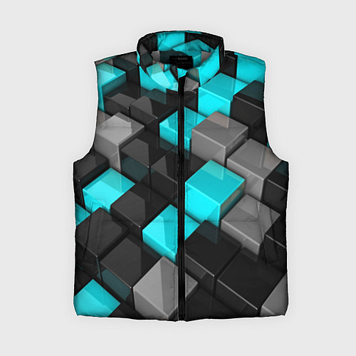 Женский жилет Абстрактные кубы / 3D-Светло-серый – фото 1
