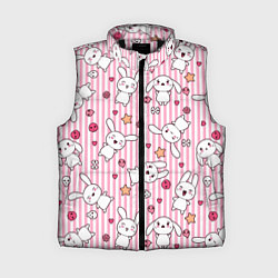 Женский жилет Зайчики паттерн, цвет: 3D-черный