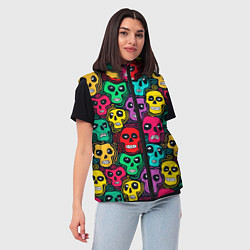 Женский жилет Черепной паттерн, цвет: 3D-черный — фото 2